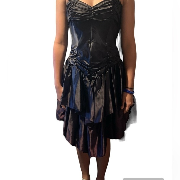 Stunning rare one of a kind 80s Vintage Madonna era Gothic ombré prom dress 5/6 - Picture 8 of 11